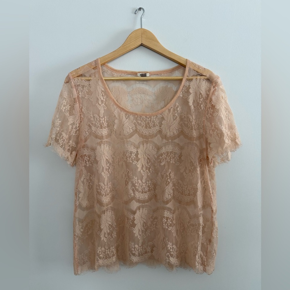 Fossil Sheer Lace Women’s Top Size M